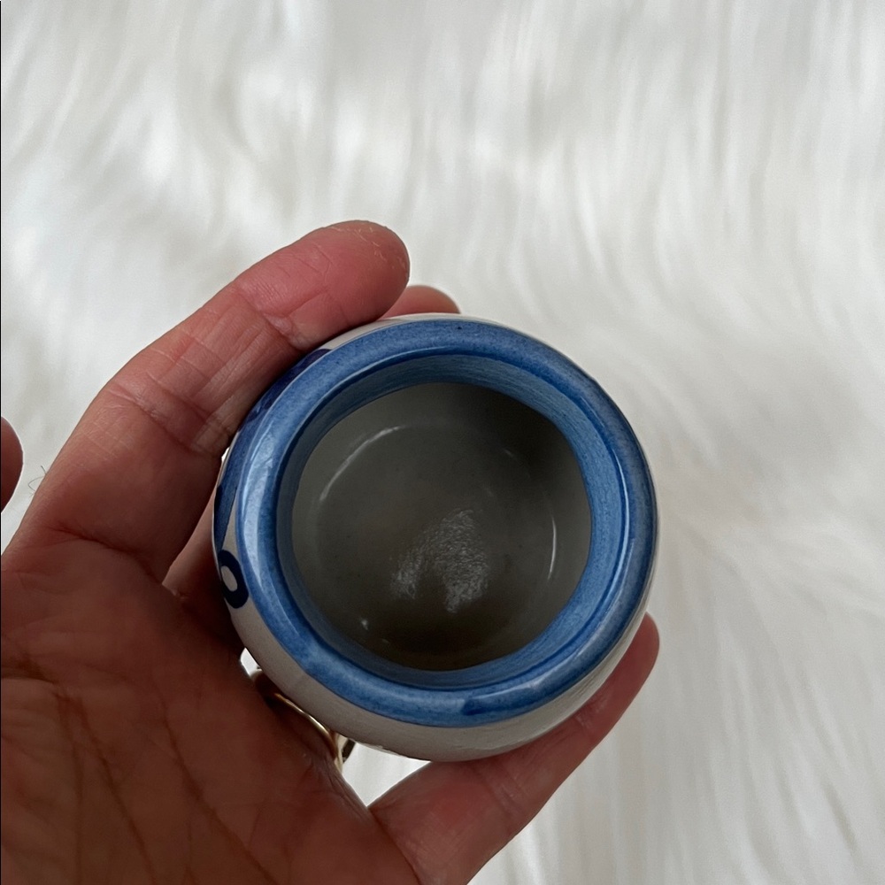 Vintage M.A. Hadley Mini Open Sugar Bowl Country Scene Blue - Picture 3 of 8